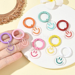 8Pcs 8 Styles Transparent Printed Acrylic Pendant Decorations&nbsp;HJEW-YW00555