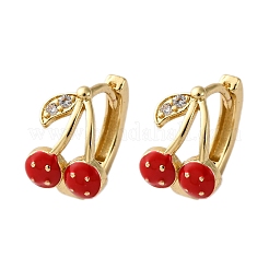 Cherry Brass Micro Pave Clear Cubic Zirconia Hoop Earrings&nbsp;EJEW-U062-06A-G