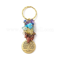 5Pcs Chakra Natural Gemstone Chip Pendant Keychain&nbsp;KEYC-JKC00414