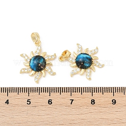 Brass Micro Pave Clear Cubic Zirconia Pendants&nbsp;KK-R213-08G-01