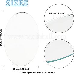 楕円形ガラスミラー6個  クラフトミラー  透明  125x75x3mm&nbsp;AJEW-OC0003-19