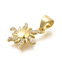 Sun Brass Micro Pave Cubic Zirconia Charms&nbsp;KK-S508-06G