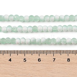 つや消しクラックルガラスビーズ連売り  ロンデル  アクアマリン  4.5x3.5mm  穴：0.8mm  約222個/連  30.71''~31.10''（78~79センチメートル）&nbsp;GLAA-U001-4mm-M01
