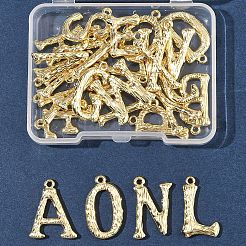 26個26スタイル真鍮ペンダント  文字a~zのチャーム  ゴールドカラー  19~27x6~22x3mm  穴：1.6mm&nbsp;KK-FS0001-65G