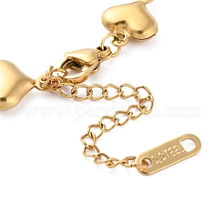 Stainless Steel Heart Link Chain Bracelets for Women&nbsp;BJEW-Z076-04G