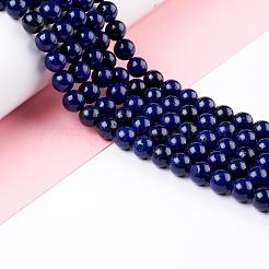 天然なラピスラズリラウンドビーズ連売り  染め  6mm  穴：1mm  約57~60個/連  15インチ&nbsp;G-I181-10-6mm