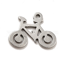 変色しない201ステンレススチールペンダント  自転車チャーム  ステンレス鋼色  11x14x1mm  穴：1.2mm&nbsp;STAS-A066-05P