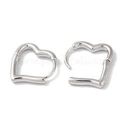 Heart Brass Hoop Earrings for Women&nbsp;EJEW-U008-16P