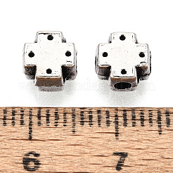 チベット風合金ビーズ  クロス  アンティークシルバー  6.5x6.5x4.5mm  穴：2mm  約1666個/1000g&nbsp;PALLOY-T093-35AS
