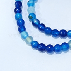 Natural Striped Agate/Banded Agate Beads Strands&nbsp;G-D845-01F-6mm