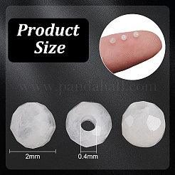 2連売り天然レインボームーンストーンビーズ連売り  ラウンド  多面カット  2mm  穴：0.4mm  約192個/連  15.16インチ（38.5cm）&nbsp;G-OC0005-32