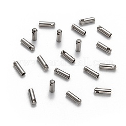 変色しにくい304ステンレススチールコードエンド  チューブ  ステンレス鋼色  7x2mm  内径：1.5mm&nbsp;X-STAS-E033-5