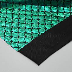 魚の鱗模様のスパンデックス生地  服装アクセサリー  ミディアムシーグリーン  1500x0.2mm&nbsp;DIY-WH20025-101A