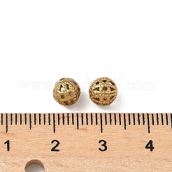 真鍮製透かしビーズ  フィリグリーボール  鉛フリー＆カドミウムフリー＆ニッケルフリー  ラウンド  生（メッキなし）  6mm  穴：1mm  100個/箱&nbsp;KK-DC0001-24