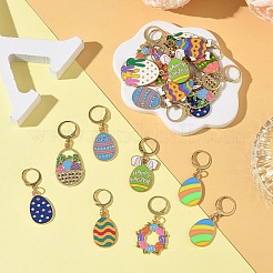 20Pcs 10 Styles Easter Alloy Enamel Pendant Decorations&nbsp;HJEW-YW00289