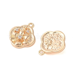 Brass Charms with Clear Glass&nbsp;KK-N254-57G