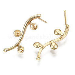 Brass Stud Earring Findings&nbsp;KK-T062-66G-B-NF