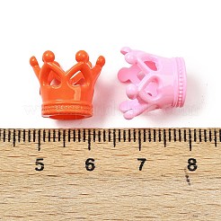 スプレープリントアクリルビーズ  クラウン  大穴ビーズ  ミックスカラー  15x12.5mm  穴：7mm&nbsp;OACR-H058-21