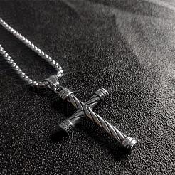 Retro Rock Punk Men's Cross 304 Stainless Steel Pendant Necklaces&nbsp;DN2832