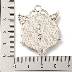 合金ペンダント  模造革で  プラチナ  ワシ  ファイヤーブリック  39.5x32.5x5mm  穴：3mm&nbsp;PALLOY-A007-20P-01