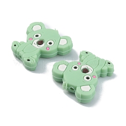 食品グレードの環境に優しいシリコーンビーズ  動物のテーマ  コアラ  ミディアムアクアマリン  28x26x7mm  穴：2.4mm&nbsp;SIL-WH0010-03F