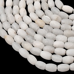 天然石ホワイトジェイドビーズ連売り  艶消し  ライス  9~11x7~8mm  穴：1mm  約35~36個/連  14.37''~14.57''（36.5~37センチメートル）&nbsp;G-F591-19A