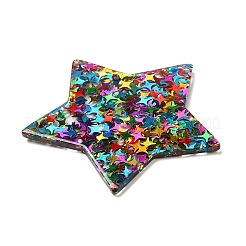 アクリル製スパンコールペンダント  スター  カラフル  42.5x45.5x2mm  穴：1.6mm&nbsp;MACR-M028-04B