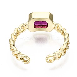 Brass Micro Pave Cubic Zirconia Cuff Rings&nbsp;RJEW-S044-119D-NF
