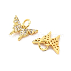 Rack Plating Brass Micro Pave Cubic Zirconia Charms&nbsp;KK-M082-02G