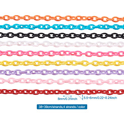 ABSプラスチックアズキチェーン  オーバル  ミックスカラー  15~15-3/8インチ（38~39cm）  5.5~6mm  9色  1連/色  1連売り/箱&nbsp;KY-BT0001-001