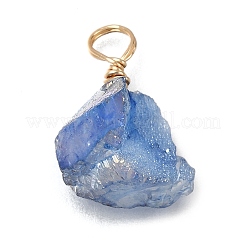 Electroplated Natural Quartz Pendants&nbsp;PALLOY-JF04374-02