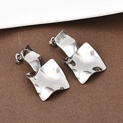 304ステンレススチール製スクエアダングルスタッドピアス  ステンレス鋼色  40.5x22mm&nbsp;LS-EJEW-K268-79A-P