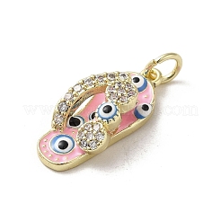 Brass Micro Pave Cubic Zirconia Pendants&nbsp;KK-E092-19G-01