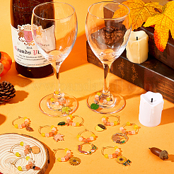 Autumn Theme Alloy Enamel with Glass Wine Glass Charms&nbsp;AJEW-SC0002-11