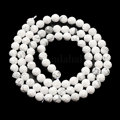 天然石ハウライトビーズ連売り  ラウンド  多面カット  グレードAA  4mm  穴：0.7mm  約90個/連  15.55''（39.5センチメートル）&nbsp;G-E608-A01-C