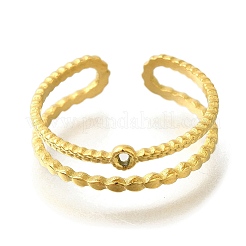 Ion Plating(IP) 304 Stainless Steel Open Cuff Ring Components&nbsp;RJEW-U017-28G
