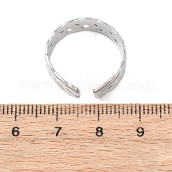 304 Stainless Steel Criss Cross Cuff Rings&nbsp;RJEW-G368-01P
