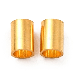 304ステンレススチールビーズ  大穴ビーズ  コラム  24KGP本金メッキ  7x5mm  穴：4mm&nbsp;STAS-P320-10C-G