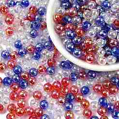 900個3色透明アクリルビーズ  ラウンド  ab色メッキ  ミックスカラー  6mm  穴：1.8mm  約300PCS /カラー&nbsp;MACR-FS0002-23