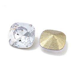 ガラスラインストーンカボション  尖ったバック＆バックメッキ  多面カット  正方形  アレキサンドライト  6x6x3.5mm&nbsp;RGLA-L029-14A-283