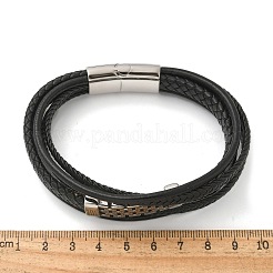 Braided Microfiber Leather Multi-strand Bracelets&nbsp;BJEW-Q010-06A