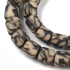 手作りのポリマー粘土ビーズ連  コラム  ブラック  6~7.5x5.5~7mm  穴：1.7~2.3mm  約54~65個/連  15.83~16.69''（40.2~42.4センチメートル）&nbsp;CLAY-Z002-01A