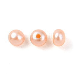 グレード3a 天然養殖淡水真珠ビーズ  片穴  半円形ビーズ  桃パフ  3.5~4x2~2.5mm  穴：0.8~1mm&nbsp;PEAR-N018-3A-3540B