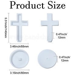DIYシリコンモールド  UVレジン用  エポキシ樹脂工芸品作り  クロス  ホワイト  140x88x12mm  内径：128x75mm&nbsp;DIY-CJ0003-29