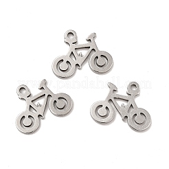変色しない201ステンレススチールペンダント  自転車チャーム  ステンレス鋼色  11x14x1mm  穴：1.2mm&nbsp;STAS-A066-05P