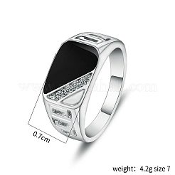 Alloy Micro Pave Cubic Zirconia Finger Rings for Men&nbsp;FS-WGE231C-05