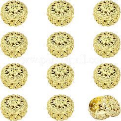 プラスチック製のギフトボックス  プレゼント お菓子 クッキー 収納  ローズ付き中空バレル  ゴールド  5.5x7cm  内径：6.3x3.9のCM&nbsp;CON-WH0087-45
