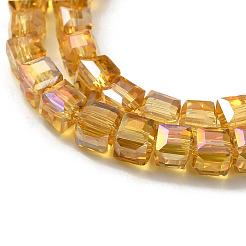 Electroplate Glass Beads Strands&nbsp;EGLA-D018-4x4mm-77