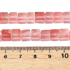 チェリークォーツガラスビーズ連売り  キューブ  6~7x6~6.5x6~6.5mm  穴：1mm  約60~61個/連  15~15.366''（38.1~39センチメートル）&nbsp;G-T139-6x6-09A