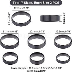 14Pcs 7 Size 201 Stainless Steel Plain Band Ring for Men Women&nbsp;RJEW-DC0001-06A